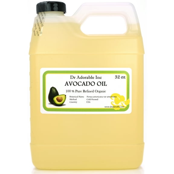 Dr Adorable - 32 oz - Avocado Oil - 100% Pure Organic Cold Pressed Refined Natural Hair Skin