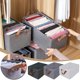 thumbnail image 1 of Cesta plegable de armazón de acero - caja grande para clasificar ropa, tela transpirable, 47x28x20 pulgadas, organizador de mano para armario, debajo de la cama y armario, 1 of 3