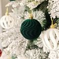 thumbnail image 4 of 30-Piece Flocked Velvet Christmas Balls Set - Shatterproof Tree Ornaments with Metal Hangers (Red/Green/Gold), 4 of 5