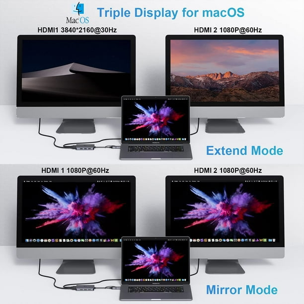 Macbook air shop dual monitor adapter