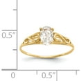 thumbnail image 3 of 14K Yellow Gold Madi K Synthetic White Spinel Ring (Size 5) Made In United States gk278, 3 of 5