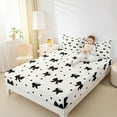 thumbnail image 4 of jejeloiu Kawaii Bow Bed Sheets,Girls Bow Knot King Sheets,White Black Dot Sheet Set For Children,Breathable Bedroom Decorative,4pcs, 4 of 7