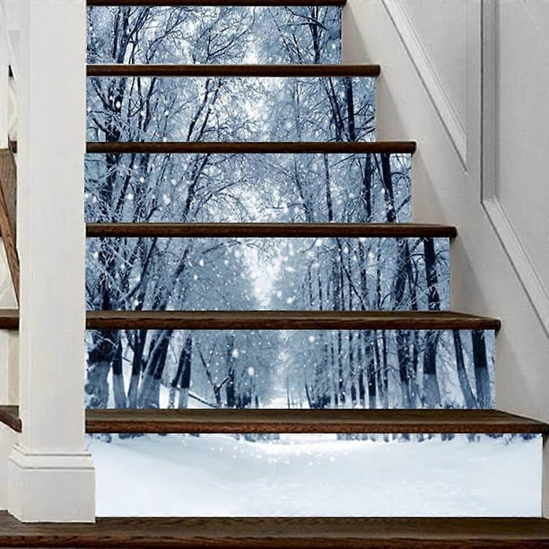 SZTXJ 3D Stair Stickers-39.3inch x 7.08inch-17-Self Adhesive PVC Stair Risers Removable Stair Stickers Stickers Festival Wallpaper Home Party Decor
