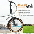 thumbnail image 2 of Meghna Tandem Bike 20 inches 4-Fold 2-Seater 7 speed Folding Tandem Dual Disc Brake for Adult Beach Cruiser White, 2 of 7