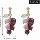 thumbnail image 2 of Unique Cute Creative Fruits Dangle Drop Earrings Transparent Sparkly Crystal Purple Grape Earring match Green Leaf for Women Girls Statement Beach Hol, 2 of 4