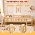thumbnail image 4 of Sesslife Twin Platform Bed Frame, Solid Wood Toddler Twin Bed with Safety Guardrails and Built In Step for Kids, Montessori Low Profile Bed Frame with Slats, No Box Spring Needed, 400 lbs, Natural, 4 of 7