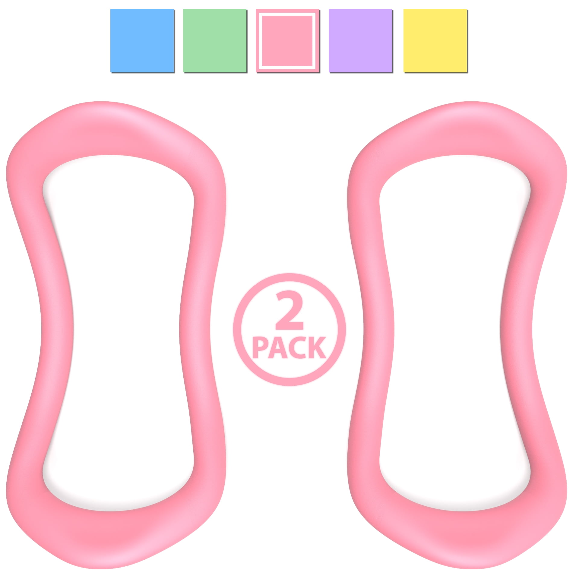 Synergee Soft Yoga Ring Set of 2 Pink. Great for Yoga, Mobility, Pilates, Strength Equipment