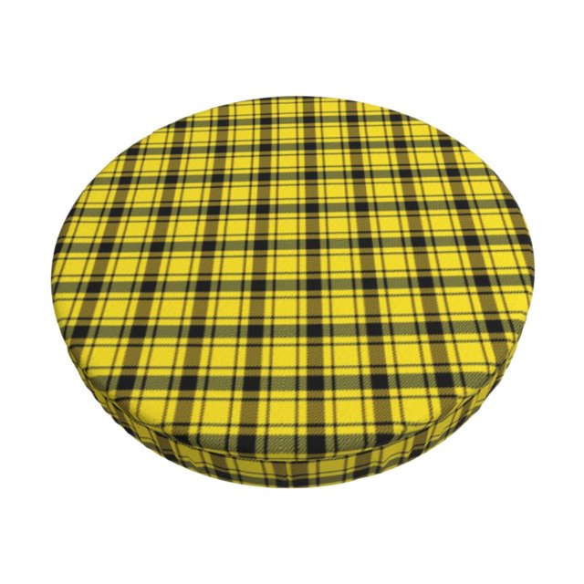 Balery Yellow Checkered Plaid Fundas de asiento para taburete de bar redondo de tela de terciopelo ajustables que protegen de arañazos y manchas para sillas de 14 a 17 pulgadas.-13 inch