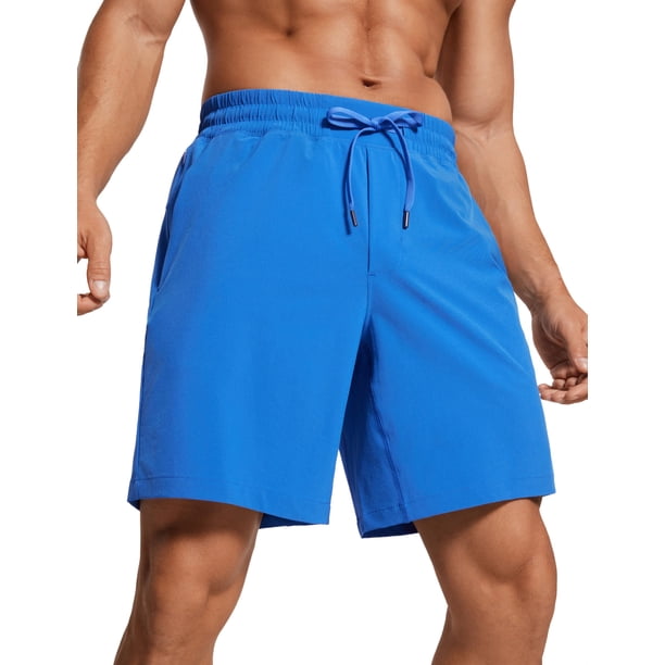 Shorts CRZ YOGA para Hombre Entrenamiento Secado Rápido 7" Azul Talle S