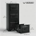 thumbnail image 2 of 3 Drawer Vertical File Cabinet with Independent Locks, Black MDF Office Storage Cabinet with Adjustable Rails for A4 & Letter Size, Compact Design for Home or Office, 15.7" x 39.8", 2 of 7