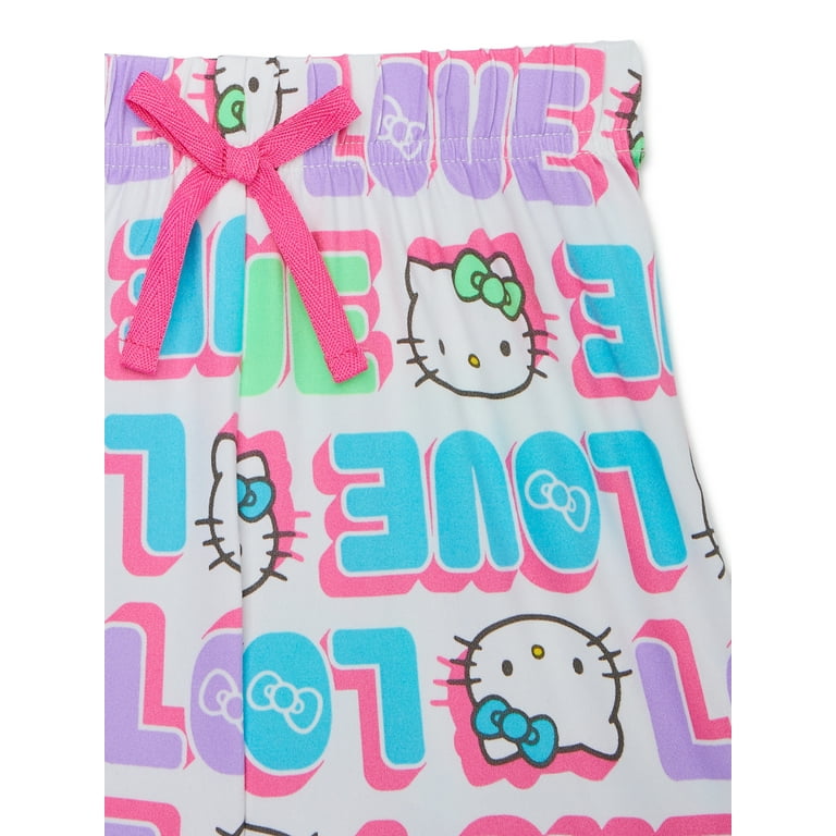 Hello Kitty Girls Short Sleeve Top and Shorts Pajama Set, 2-Piece, Sizes  4-12 