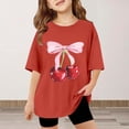 thumbnail image 2 of Hihipz Big Girls T-Shirt Cherry Floral Print Short Sleeve O Neck Tee Tops Casual Lightweight Summer Tshirt,Sizes 9-10, 2 of 4