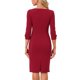 thumbnail image 3 of Vestido Vintage para Mujer Inspire Chic de Manga 3/4, Vestidos Sheath para Trabajar, Talla XS, Burdeos, 3 of 6