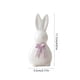thumbnail image 3 of Decoraciones de Pascua, adornos de Pascua, regalos de Pascua, conejos de cerámica con lazo, decoración del hogar de Pascua y decoraciones navideñas, adornos de cerámica, 3 of 6