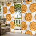 thumbnail image 2 of Outdoor Curtains for Patio Waterproof Yellow Dahlia Flowers Indoor/Outdoor Curtain Tiebacks Grey Floral Privacy Curtain Sun Block Grommet Drapes for Pergolas Gazebo Porch Balcony 2 Panel 54x108 Inch, 2 of 9