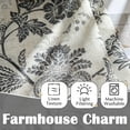 thumbnail image 5 of Floral Linen Tier Curtains 24 Inch Farmhouse Cafe Curtains Rod Pocket Country Flower Drapes for Small Windows for Kitchen Laundry Room Bathroom RV 2 Panels Light Filtering Black, 5 of 7