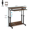 thumbnail image 2 of Computer Desk 43.3In Height Adjustable Rolling Standing Mobile Laptop Table Lockable Wheels Keyboard Drawer Small Space Dorm Home Office Ergonomic Sit Stand Workstation Compact Portable Sturdy Decor, 2 of 7