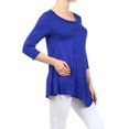 thumbnail image 3 of Women's Solid Lightweight Button Trim Detail Casual Tunic Top, 3 of 5