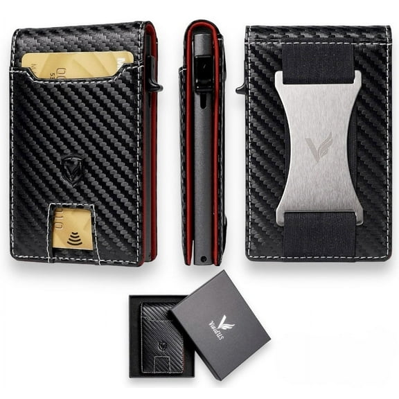 VIVIDUS Bifold Wallet, Unisex Slim Wallet with RFID Blocking, Black, 1-Piece