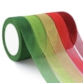 thumbnail image 1 of Cinta de Organza Transparente 1x125yd 5 Rollos para Regalos de Navidad, 1 of 7