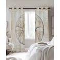 thumbnail image 4 of Sand Dollar Coastal Blackout Curtains for Bedroom Living Room Darkening Curtains 63 Inches Long Summer Beach Beige Ocean Window Curtain 2 Panels Set Insulated Window Treatment Grommet Drapes 52"x63", 4 of 9