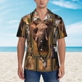 thumbnail image 5 of African Elephant Animals Men'S 3d Print Casual Button Down Shirts, Novelty Hawaiian Short Sleeves 3xl, 5 of 7