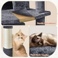 thumbnail image 6 of YEXJ Large Cat Tree Tower for Large Cats, 76.5in Multi-Level Kitten Tower with 3 Condos & Perches, 9 Scratching Posts and 2 Baskets, Climbing Tree for Indoor Kitty, Dark Gray, 6 of 10