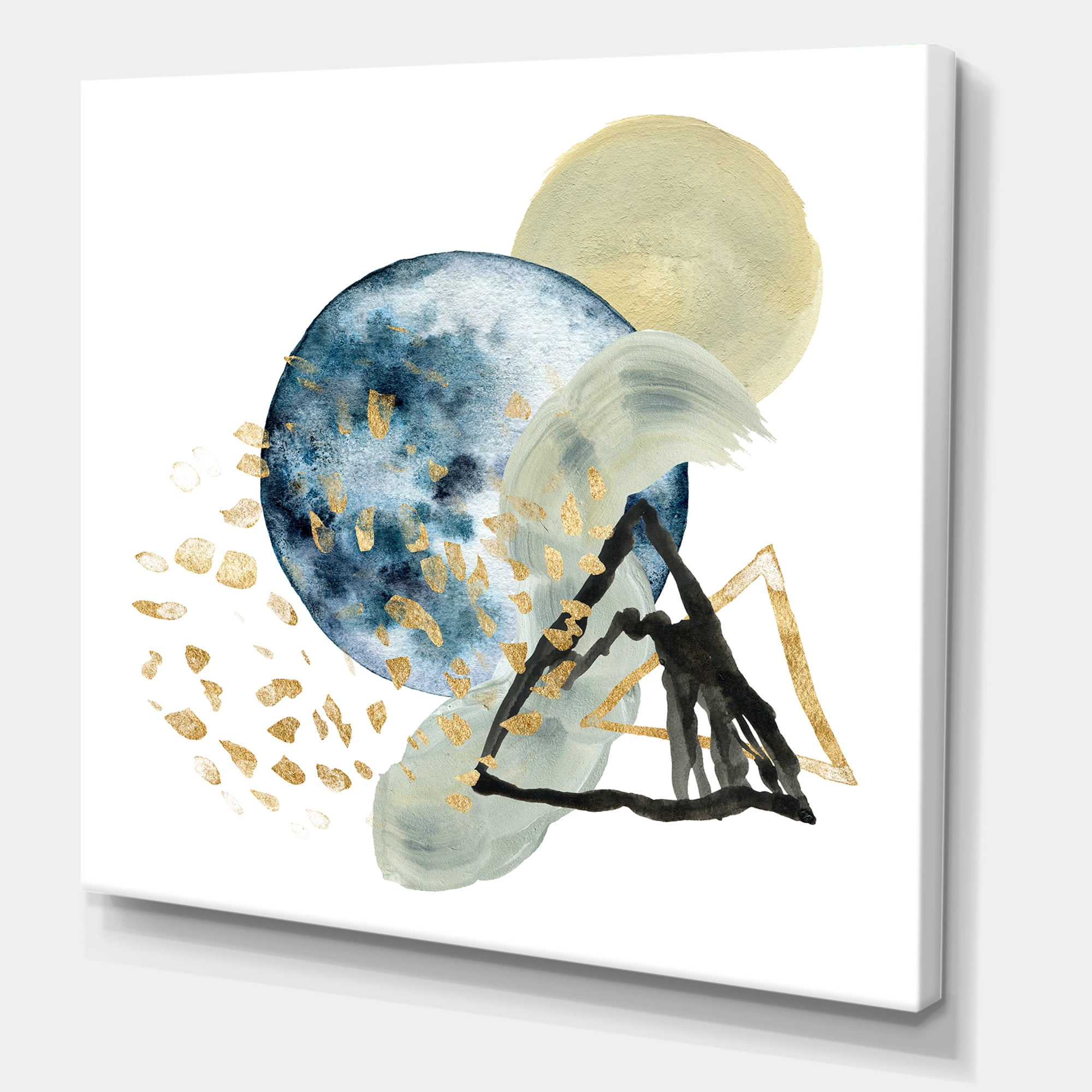 Designart ' Minimalistic Landscape of Moon With Mountains II ' Modern Canvas Wall Art Print