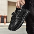 thumbnail image 2 of Zapatos de cuero para hombre, casuales, deportivos, de otoño, con estampado de cocodrilo, para hombre, superficie de cuero que combina con todo, impermeables, antideslizantes, superficie lisa,, 2 of 6