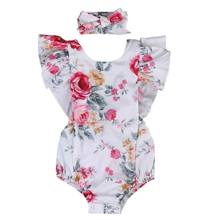 

Baby Girl Clothes Romper Jumpsuit Headband