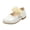 White, variant on LYHaoo Mary Jane Girls Flats Dress Shoes Soft Insole Ankle Strap Flower Girl School Shoes for Wedding Party,Black,Sizes 6.5(5.31") Toddler