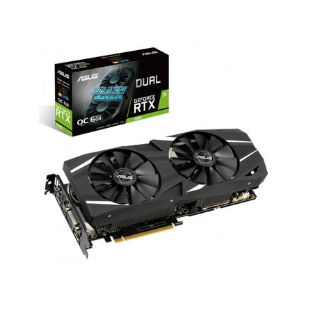 - ASUS Dual GeForce RTX 2060 DirectX 12 DUAL-RTX2060-O6G 6GB 192-Bit GDDR6 PCI Express 3.0 HDCP Ready Video Card