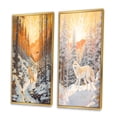 thumbnail image 3 of Designart "White Wild Wolf in Winter Forest Majestic Presence III" Animals Wolf Framed Wall Art Set Of 2 - Children's Art White Framed Canvas Set For Living Room Decor, 3 of 6
