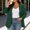 *Green, variant on Women's Plus Size Long Sleeve Blazer with Shoulder Pads,Casual Lapel Cardigan Jacket with Pockets Yellow,Women's Plus XXXXL