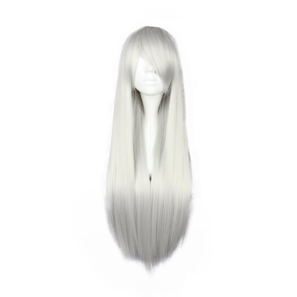 Humano Cabello Pelucas para Mujeres 31 Plata Blanco Pelucas con Peluca Gorra