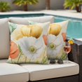 thumbnail image 4 of Retro Spring Floral Outdoor Waterproof Pillow Covers, Watercolor Elegant Summer Flowers Decorative Square Throw Pillowcase Sofa Cushion Sham for Patio/Couch/Chair, 24"x24" 2 Pack, 4 of 8