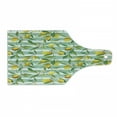 thumbnail image 1 of Nature Cutting Board, Blooming Lemon Tree on Striped Paintbrush Background Evergreen Art, Decorative Tempered Glass Cutting and Serving Board, Wine Bottle Shape, Fern Green Seafoam, by Ambesonne, 1 of 1