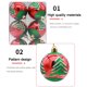 thumbnail image 3 of 6 bolas navideñas de plástico de 6 cm con purpurina para árbol de Navidad, decoraciones navideñas con flores pintadas para fiestas, 3 of 6