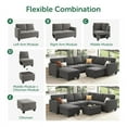 thumbnail image 3 of HONBAY Modern 100% Polyester Fiber Reclining Convertible Sleeper Sofa Bed, Grey, 3 of 7