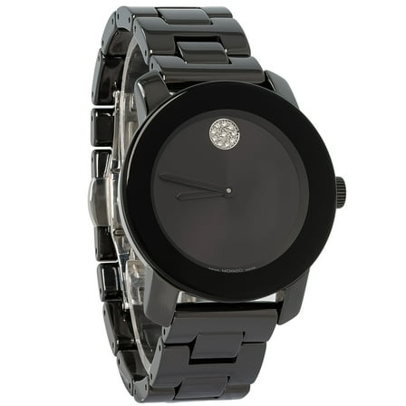 Movado Bold Ladies Black Ceramic Black Dial Swiss Quartz Watch 3600803