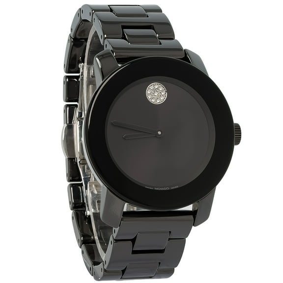 Movado Bold Ladies Black Ceramic Black Dial Swiss Quartz Watch 3600803