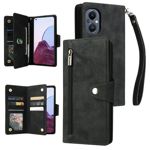Case for OnePlus Nord N20 5G Magnetic Leather Zipper Wallet Cover Card Holder