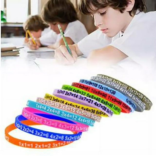 12 Pcs/Ensemble Tables de Multiplication Bracelet en Silicone Apprentissage des Mathématiques pour Enfants