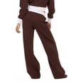 thumbnail image 4 of Forever 21 Women's Brown Low-Rise Jogger, Contrast Waistband, Wide-Leg Fit,XS, 4 of 6
