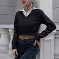 thumbnail image 4 of Vedolay Womens Cute Sweater Women's Casual Sweaters Long Sleeve Crew Neck Ribbed Knit Pullover Tops,Black S, 4 of 5
