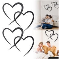Ornaments Clearance! Black Metal Heart Wall Decor Rustic Farmhouse Hanging Decoration for Home Bedroom Valentine's Day Gift and Love Valentines Day Decorations Two Love Pendants