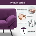 thumbnail image 6 of BSHTI 70.87" Convertible Futon Sofa Bed, Linen Fabric 2-Seater Sleeper Couch with 5-Level Adjustable Backrest & Armrests for Living Room, Office, Guest Room, Small Spaces, 6 of 13