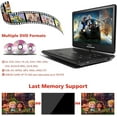 thumbnail image 4 of 17" Portable DVD Player with Headphones,14.1" Large HD Screen with Extra Carrying Bag,4-6 Hours Rechargeable Battery,Support HDMI IN/USB/AV-in/Out and Multiple Disc Formats,High Volume Speaker,Black, 4 of 6