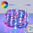 thumbnail image 4 of Guirnalda de luces LED de 12 m con control remoto, colores RGB, 100 bombillas LED, alambre de cobre, ideal para decoración interior y exterior, para Navidad, bodas, fiestas de Año Nuevo., 4 of 11