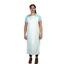 Safe Handler Heavy Duty Nitrile Industrial Bib Apron, Chemical and Oil Resistant, White